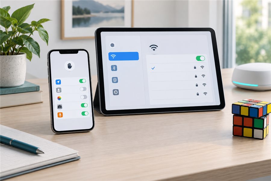 iPhone和iPad网络设置旁的三阶魔方